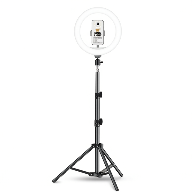 Myrva 10 Inch Ring Light With Phone Holder Adjustable Color Temperature Usb Powered Tripod Stand For Photography Video Lighting