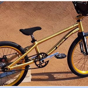 Khung xe đạp Titan BMX với kết thúc Anodized vàng bao gồm ngã ba và tay lái có trọng lượng nhẹ - Product Image 1