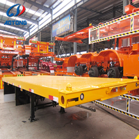 Semi-remorque personnalisée de haute qualité chinoise 13.6m 3 essieux 40ft porte-conteneur Van support cargo tracteur à plat