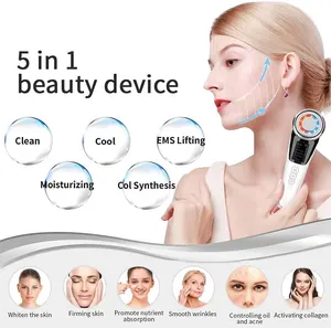 Trending Products Beauty Instrument 2024 New EMS Hot Cold Skin Rejuvenation Facial Massager Device Led Face Beauty Equipment