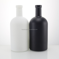 Bouteille en verre d'huile d'olive de style nordique noire mate personnalisée de 500 ml, bouteille en verre de 50 cl pour huile de cuisson, conteneur pour liqueur avec bouchon en bois