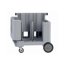 Chariots à vaisselle en plastique PP gris Caddies pour assiettes Chariot de stockage mobile pour restaurants Roulette mobile pour assiettes Équipement de cuisine de collecte