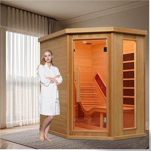 Smartmak gỗ hồng ngoại xa tắm hơi 1 hoặc 2 người đầy đủ quang phổ ánh sáng đỏ trị liệu sang trọng ngồi có thể ngả nhà góc phòng tắm hơi - Product Image 1