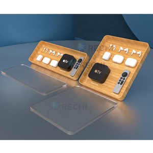 RECHI <span class=keywords><strong>Vitrine</strong></span> de vente au détail pour écouteurs audio en acrylique transparent personnalisé pour écouteurs sans fil véritable Boîte de présentation de stockage en acrylique noir - Product Image 6