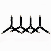 Lot de 4 sangles de support de drap de lit élastiques et réglables en acier inoxydable pour une fixation sûre.