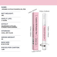 Stylo à huile pour cuticules réutilisable et rechargeable 2 ml avec poussoir en céramique, huile hydratante pour cuticules 24h, soin des cuticules pour manucure