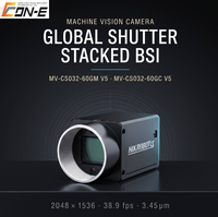 Caméra industrielle MV-CS032-60GM/GC V5 GigE avec capteur CMOS à obturateur global, caméra de vision industrielle, transmission d'images en temps réel