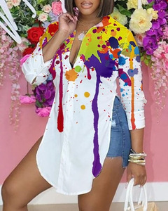 Camicia a maniche lunghe stile autunnale da donna Casual stampa digitale primavera - Product Image 6