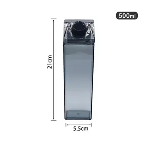500Ml/1000Ml Milk Carton Water Bottle Transparent Plastic Portable <b>Clear</b> <b>Box</b> for Juice Tea Milk Bottles Drinking Cup - Product Image 2