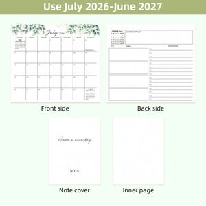 ปฏิทินตั้งโต๊ะลายดอกไม้ปี 2026 พร้อมสมุดบันทึกประจำเดือน กระดาษโน้ตแบบมีกาวในตัว แบบเข้าเล่มสันห่วง เหมาะสำหรับใช้ในสำนักงาน บ้าน หรือเป็นของขวัญ - Product Image 2