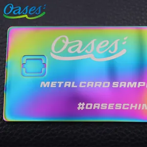 Tarjeta de visita de metal con espejo brillante excelente de fábrica de China con chapado en oro o plata