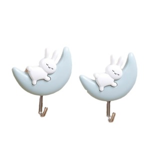 7.5*6.5Cm Phim Hoạt Hình Dễ Thương Thỏ Móc Liền Mạch Mạnh Mẽ Dính Móc Nhiệm Vụ Nặng Nề Mặt Trăng Những Đám Mây Dính Móc Cho Khăn Phím Túi - Product Image 5
