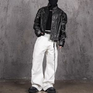 บริการขายส่ง OME กางเกงยีนส์คาร์โก้ทรงหลวมสำหรับผู้ชาย ผ้าฝ้าย 100% ระบายอากาศได้ดี แฟชั่นลำลอง สีขาว 14 ออนซ์ - Product Image 3