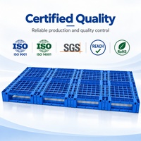 Palettes en plastique robustes modulaires à emboîtement pour la logistique d'entrepôt, plateforme de stockage empilable
