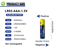 Pilas Alcalinas AAA de 1.5V de Larga Duración (Paquete de 8) 5 Años de Vida Útil