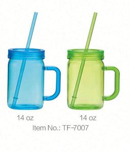 16Oz Mason Tumbler Reusable Cup Single-Layer <b>Plastic</b> <b>Drinkware</b> Food Safe Promotional Gift Cup for Adults Camping - Product Image 1