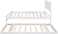 Lit plateforme double en bois massif de pin moderne, certifié écologique, couleur personnalisable
