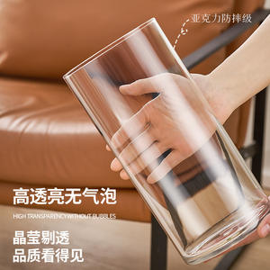 Vases en plastique acrylique transparents, noirs, <span class=keywords><strong>grands</strong></span>, longs, rectangulaires, ronds, cylindriques, de luxe et abordables pour centres de table de mariage - Product Image 3
