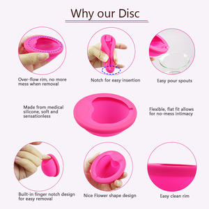 Disco <span class=keywords><strong>Menstrual</strong></span> Copa Embalaje Personalizado con Escudo a Prueba de Fugas Discos de Silicona Médica Menstruales Coletor Disco <span class=keywords><strong>Menstrual</strong></span> - Product Image 2