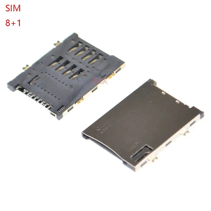 Sim kart soketi 8 + 1P 9 Pin Sim kart tutucu Selft Tablet PC Router tepsi okuyucu modülü için itme tipi konektörü yuvası