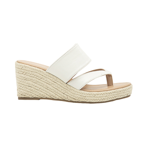 Sandalias de Plataforma con Cuña para Mujer, Sandalias de Paja Cómodas, Sandalias Casuales Diarias <span class=keywords><strong>Blancas</strong></span>, Espadriles <span class=keywords><strong>Blancas</strong></span> con Cuña, Mules - Product Image 3
