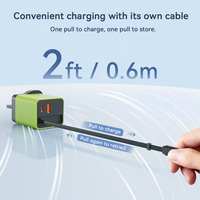 Chargeur USB C GaN 65W PD3.0 QC3.0 PPS à charge rapide, adaptateur secteur intelligent 2C1A 65W pour ordinateurs portables et téléphones