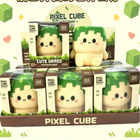 Jumbo Squishy 13cm My World MC Grass Cube, Jouet à pincer, Poupée souple, Jouet anti-stress pour adultes, Jouets Fidget