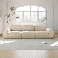 Canapé de sol compressé en boîte, garni de mousse pure, canapé Togo, canapé modulaire de luxe en tissu suédé type bloc de tofu pour le dropshipping