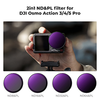Kit de Filtros para Cámara de Acción K&F Concept, 4 Filtros de Empuje 2 en 1 ND/PL, Compatible con DJI Osmo Action 3/4/5 Pro