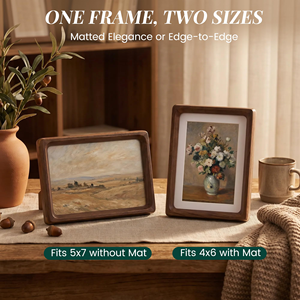 Picture <b>Frame</b> Wood Walnut Wooden Photo <b>Frames</b> with Tempered Glass for Hanging or Tabletop Displaying Horizontally or Vertically - Product Image 2