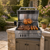 Barbecue en acier inoxydable 304 pour cuisine extérieure, ensemble barbecue encastrable avec accessoire de capot