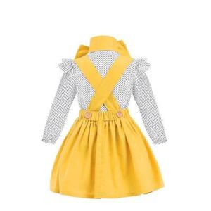 Conjunto de Tres Piezas para Niñas, con Tirantes y Estampado de Lunares, Manga Larga y Corta, Venta al por Mayor, Ropa Infantil, Estilo Personalizado - Product Image 3