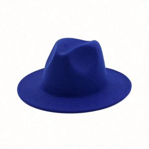 High Quality Bulk Sale Custom Made Fake Wool Felt Unisex Wide Brim Fedora Hat with 3D Embroidery for Sports - Product Image 5