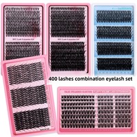 Kit d'extension de cils DIY en gros sous marque privée, Catalogue de cils, Cils synthétiques segmentés Manga, Cils postiches, Logo personnalisé, Courbure D
