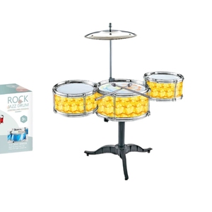 Juego de batería de jazz miniatura al por mayor para niños, kit de batería de rock de simulación, instrumento musical de percusión para niños, juguete para tiendas de juguetes y guarderías - Product Image 1