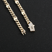 6MM 8MM 10MM 14K plaqué or Miami chaîne à maillons cubains collier Hip Hop Logo personnalisé fermoir diamant laiton Zircon chaîne cubaine collier