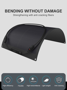 200W 耐クラック HPBCセル ETFE 全黒 フレームレス フレキシブルソーラーパネル OEM対応 迅速発送 バルコニー・RV・ボート向け在庫 - Product Image 3