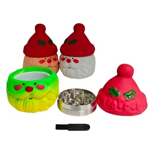 Christmas Metal Tobacco <b>Herb</b> <b>Grinder</b> Santa Claus Metal Teeth Spice Crusher - Product Image 2