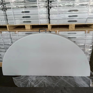 8-10 Persons Outdoor <strong>Dining</strong> Banquet Party <strong>White</strong> 5FT Plastic Folding <strong>Round</strong> <strong>Table</strong> for Events Party - Product Image 3