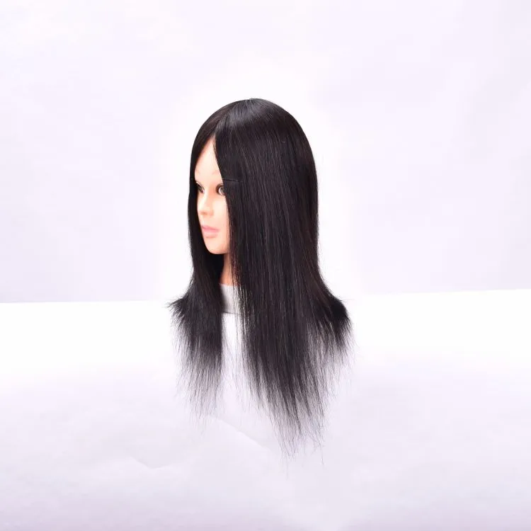 Factory outlet Men Training Head 100% Human Dummy Stand Vinyl Long Hair Mannequin Heads With Beard Growing Doll