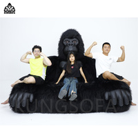 Canapé en cuir en forme de gorille de haute qualité King Kong inspiré grand jouet créatif pour salon Internet célébrité mascotte canapé