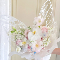 Vente flash - Papier d'emballage pour bouquet de fleurs en papier glassine écologique imperméable en forme de papillon 50*56cm avec des ailes de papillon