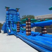 Toboggan aquatique gonflable géant commercial avec bâche en PVC amovible, château gonflable facile à installer, utilisation intérieure/extérieure, option économique pour