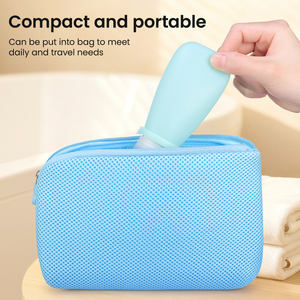 مجموعة زجاجات سفر سيليكون صديقة للبيئة سعة 60 مل (3 أونصة) معتمدة من TSA، سهلة الضغط ومانعة للتسرب، مناسبة للشامبو والغسول أثناء السفر - Product Image 6