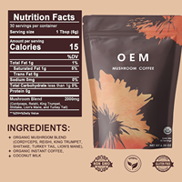 Poudre de café instantané aux champignons de qualité supérieure OEM, mélange adaptogène de café matcha, stimulant cérébral, soutien immunitaire pour la concentration et la santé intestinale