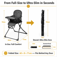 Nouvelle Chaise Haute Portable 2026 pour Bébé, Chaise d'Alimentation de Haute Qualité avec Double Plateau en Plastique, Mobilier pour Bébé