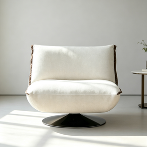 Fauteuil inclinable pivotant en lin contemporain <span class=keywords><strong>Letao</strong></span> Tao, fauteuil rembourré doux, dossier robuste, fauteuil de salon luxueux et confortable - Product Image 5