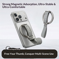 Support magnétique pour téléphone portable, anneau de maintien en métal, rotation à 360 degrés, pliable, support de téléphone portable à fixer à l'arrière, support de téléphone portable pour la salle de sport