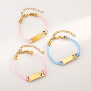 Bracelets et Joncs de Luxe en Acier Inoxydable 316L de Haute Qualité, Plaqué Or 14k 18k, Anti-ternissement, pour Filles, Enfants et Bébés - Product Image 1