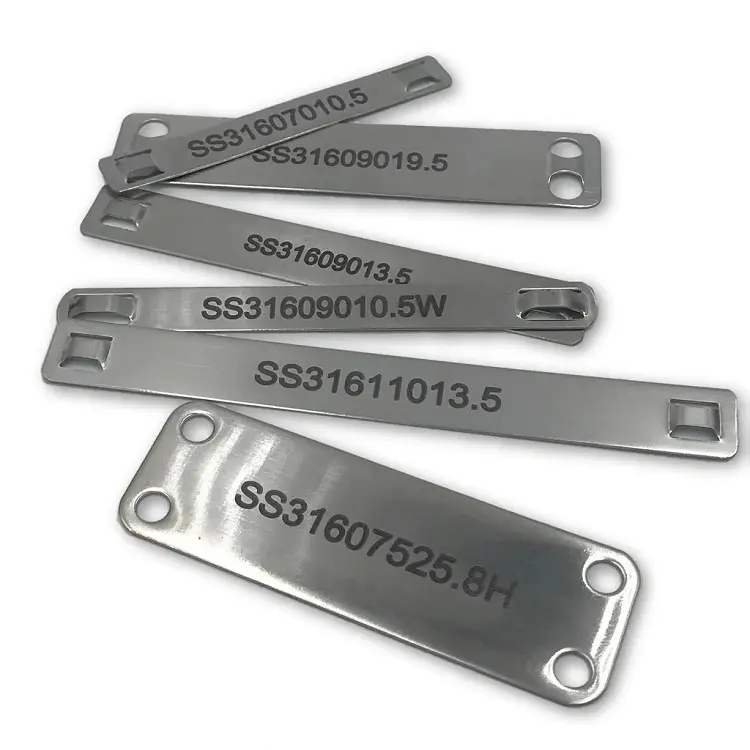Etichette in alluminio con taglio di precisione etichette in metallo in acciaio inossidabile con incisione Laser